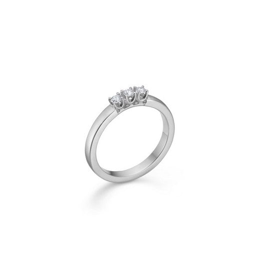 Særpræget Mads Z Crown alliancering i 14 kt hvidguld med 3 diamanter i alt 0,27 ct.